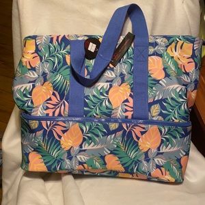NWT floral beach bag on top cooler on bottom